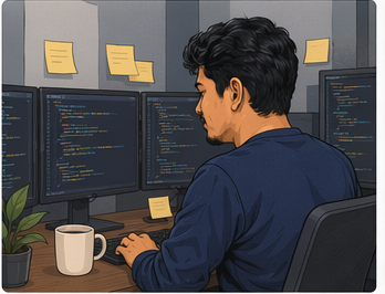 Coding across three monitors